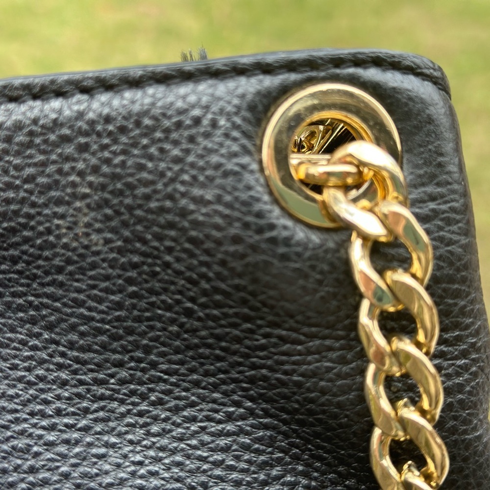 Michael Kors Jet Set Travel Large Shoulder Bag Black Pebbled Leather EUC - Picture 10 of 15